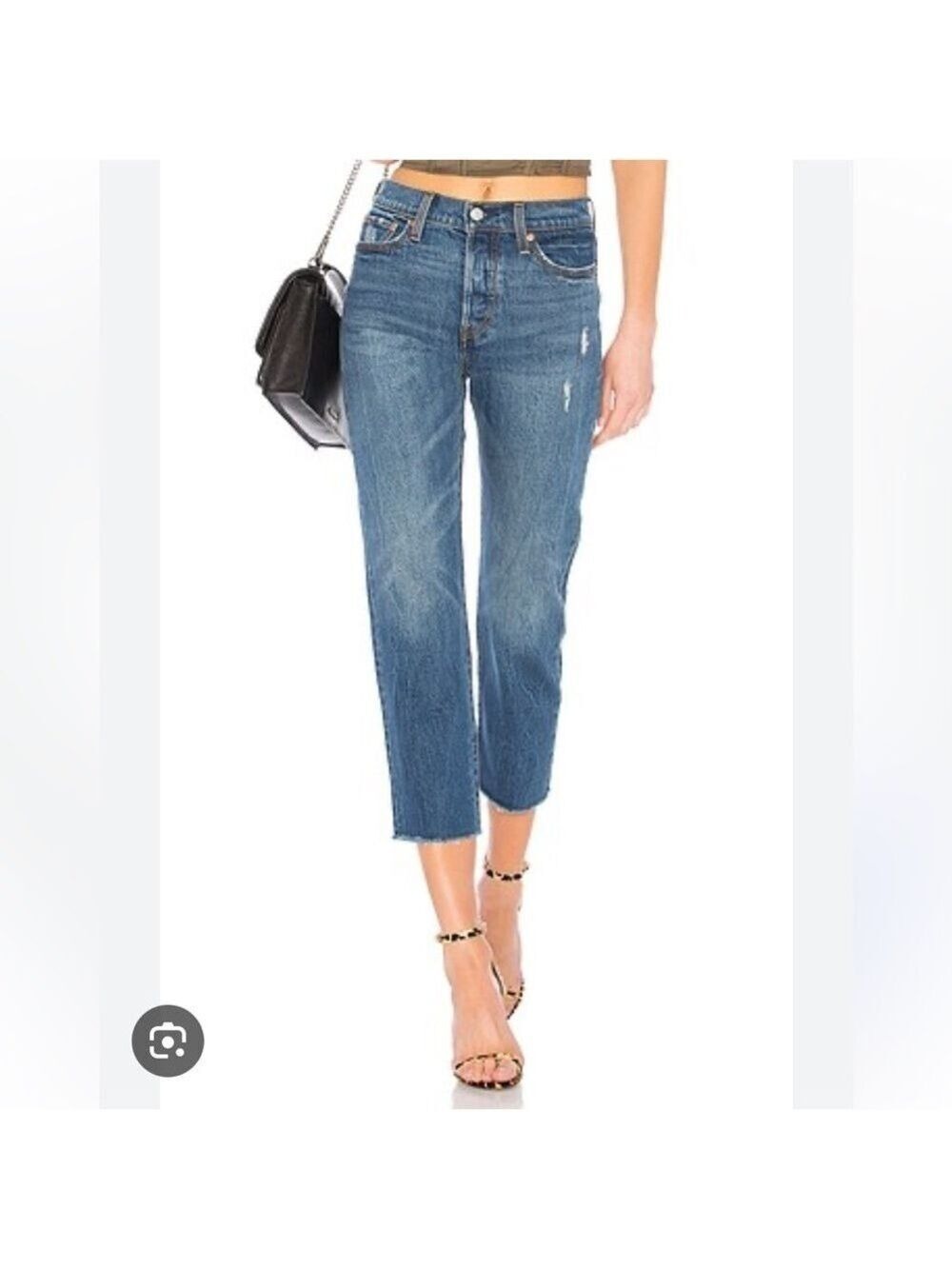 Levis Wedgie Straight Jeans in Lasting Impression Raw Hem Sz 25